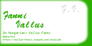 fanni vallus business card